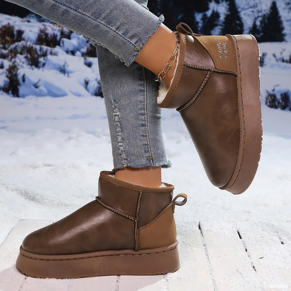 Women's Ankle Boots Pu Leather Faux-Fur Platform Flats 9941b31716704d5a9aed5b2e7ed3ce7d-Max-Origin Trendsi