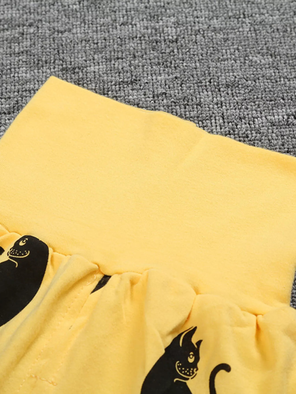 Children's Set Top and Pants Cute Cat Print Long Sleeve Yellow 2 Pcs 994bdda897f64218930e506aedd6cf7e-Max-Origin Trendsi