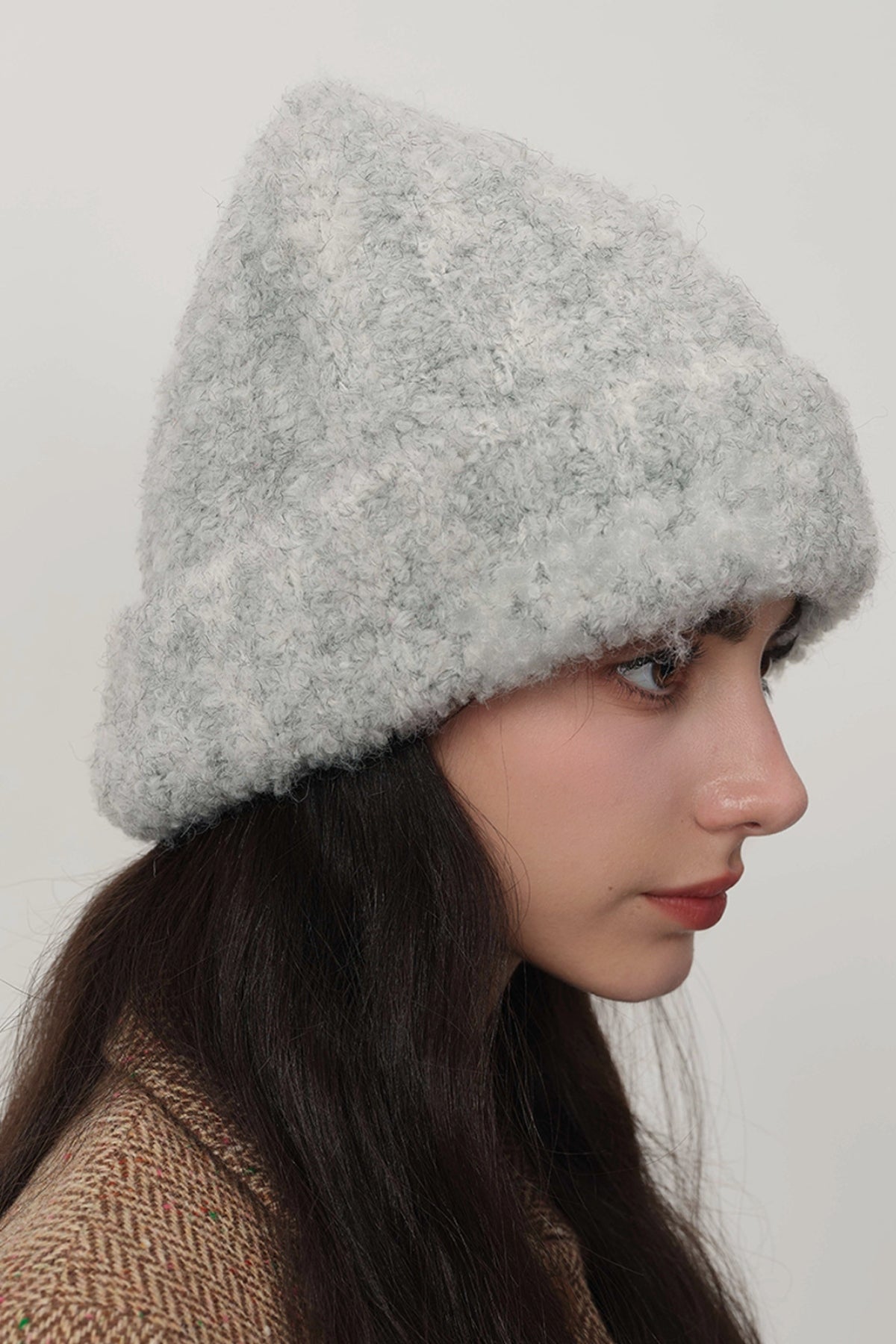 Women Knit Hat Solid Color Thermal Faux Fur Beanies Hat Fashion Accessories