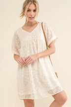 And The Why Mini Dress White Leopard Baby Doll Casual Short Sleeve White 995d7d83546a496e935602313b932e12-Max-Origin Trendsi