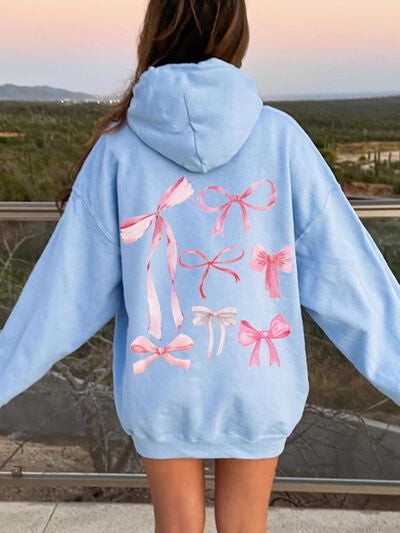 Women's Hoodie Bow Print Long Sleeve Cotton Blend Hooded Top Oversized Light Blue 99b6e421-7364-49f8-a8cb-a29ca4d3acbb-Min Trendsi