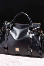 Large Tote Handbags Mehgan Women's PU Leather Zipper with Stylish Tassels Black One Size 99bbbe6a829b40c590b7cf7d6935f1f7-Min Trendsi