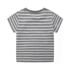 Boy's Cotton T-Shirt Children's Excavator Striped Round Neck Short Sleeve Top 99ef64a1-cc47-4a47-b5b3-b71cf5e0a2f2-Max-Origin Trendsi