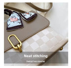 Women's Crossbody Bags Medium Checkered Flap Satchel Top Handle Handbags