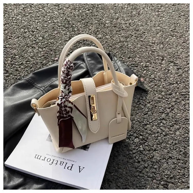 Women's Tote Bags Top Handle Turn Lock Elegant Mdium Crossbody Bags