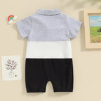 Newborn 0-18 Baby Jumpsuit Casual Color Blocking Shirt Cotton Comfortable For Boys