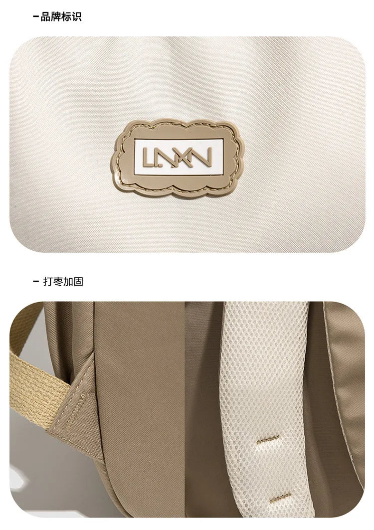 Casual Backpack Multi-pockets Large Lightweight Color Block Shoulder Bags