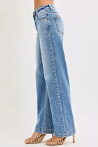 RISEN Womens Jeans Wide Baggy High Rise Medium Wash Blue Denim Pants 9a06b77585814428838abb49671e79b1-Max-Origin Trendsi