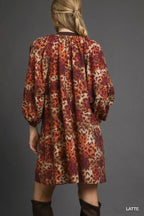 Umgee Tunic Short Dress Animal Floral Print Boho with Contrast Trim 9a0d88ca-5ee8-4402-8ac8-c161ac0a5b88-Max-Origin Trendsi