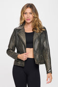 Coalition LA Moto Faux Leather Jacket Studded Classic Coat Brown 9a0e1e5d-e743-4ff5-9218-8a1de6a3e066-Max Trendsi