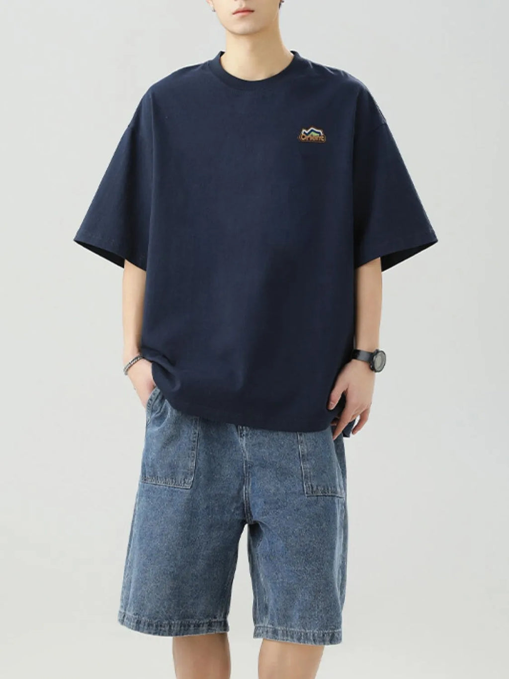 Men's Cotton T-Shirt Round Neck Half Sleeve M-3XL Top Tees Navy 9a7c7921-f8c9-4ade-8fdf-cf5eef4e602b-Max-Origin Trendsi