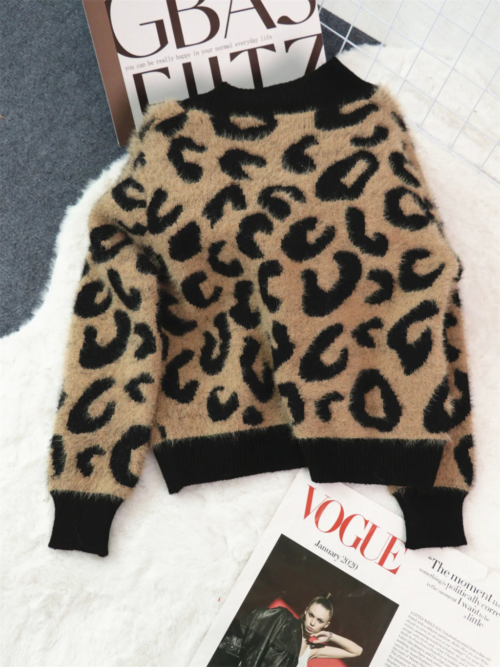 Women's Cardigan Leopard Fuzzy Button Up Long Sleeve 9ae2a59002aa45b388fe1962a14eefda-Max-Origin Trendsi