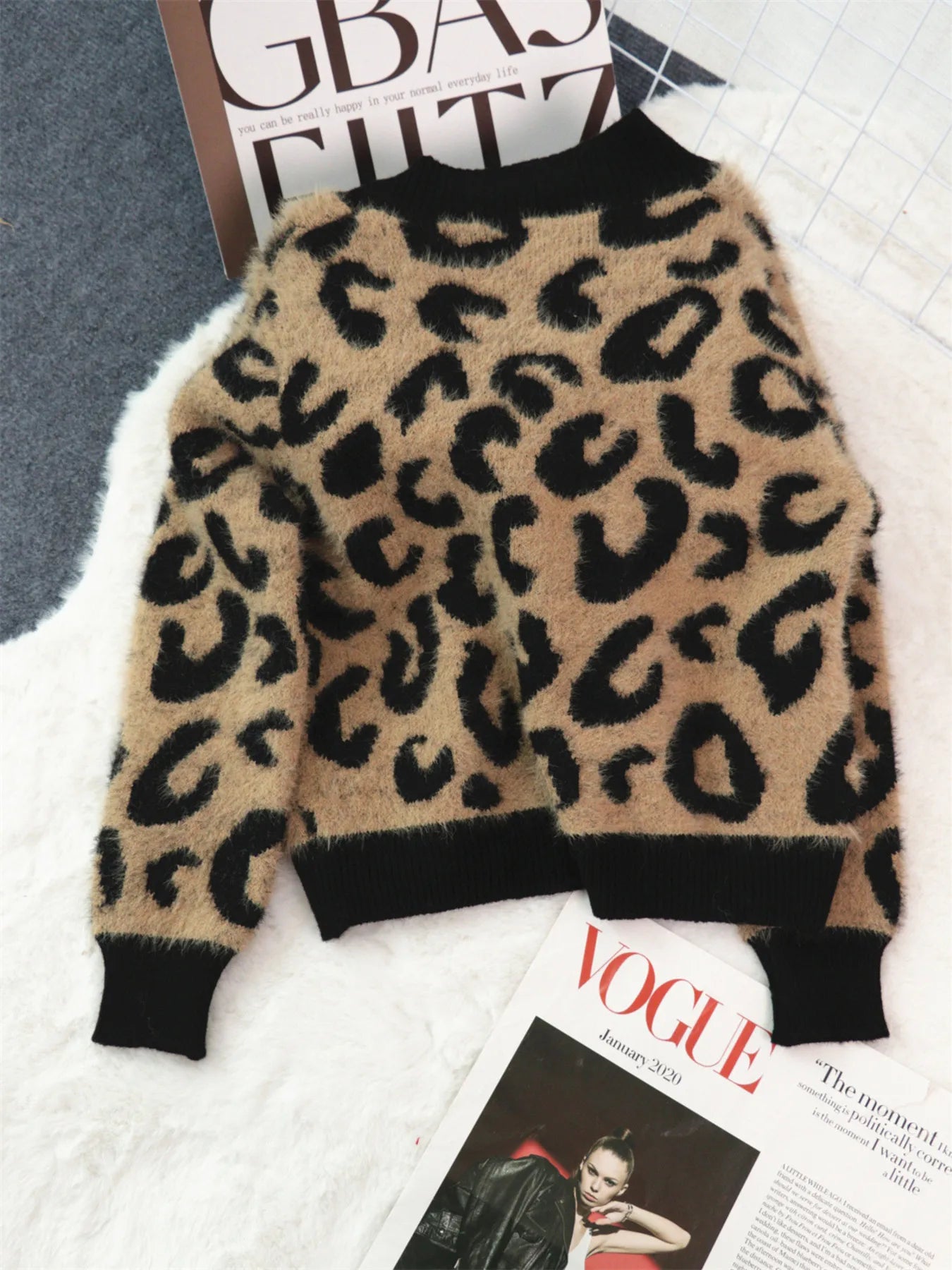Women's Cardigan Leopard Fuzzy Button Up Long Sleeve 9ae2a59002aa45b388fe1962a14eefda-Max-Origin Trendsi