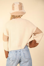 Sweater Cardigan VERY J Color Block Button Down Textured 9ae9f85f-9d76-49a0-8510-913e9d15d734-Max Trendsi