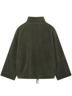 Turtleneck Plush Jacket Women Zip Up Long Sleeve Outer Double Pockets Coat 9aedcf1d-7b6d-45ee-8709-03da6079b7eb-Max Trendsi
