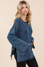 Mittoshop Sweater Mineral Wash Patch Pocket Cut Edge 9afab908-05a7-48f6-b0f6-5809351c919e-Max Trendsi