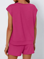 Outfit Set Round Neck Cap Short Sleeve Top and Shorts Set 9b0283b2-ca3e-4bb1-a839-6a5480bed4fd-Max-Origin Trendsi