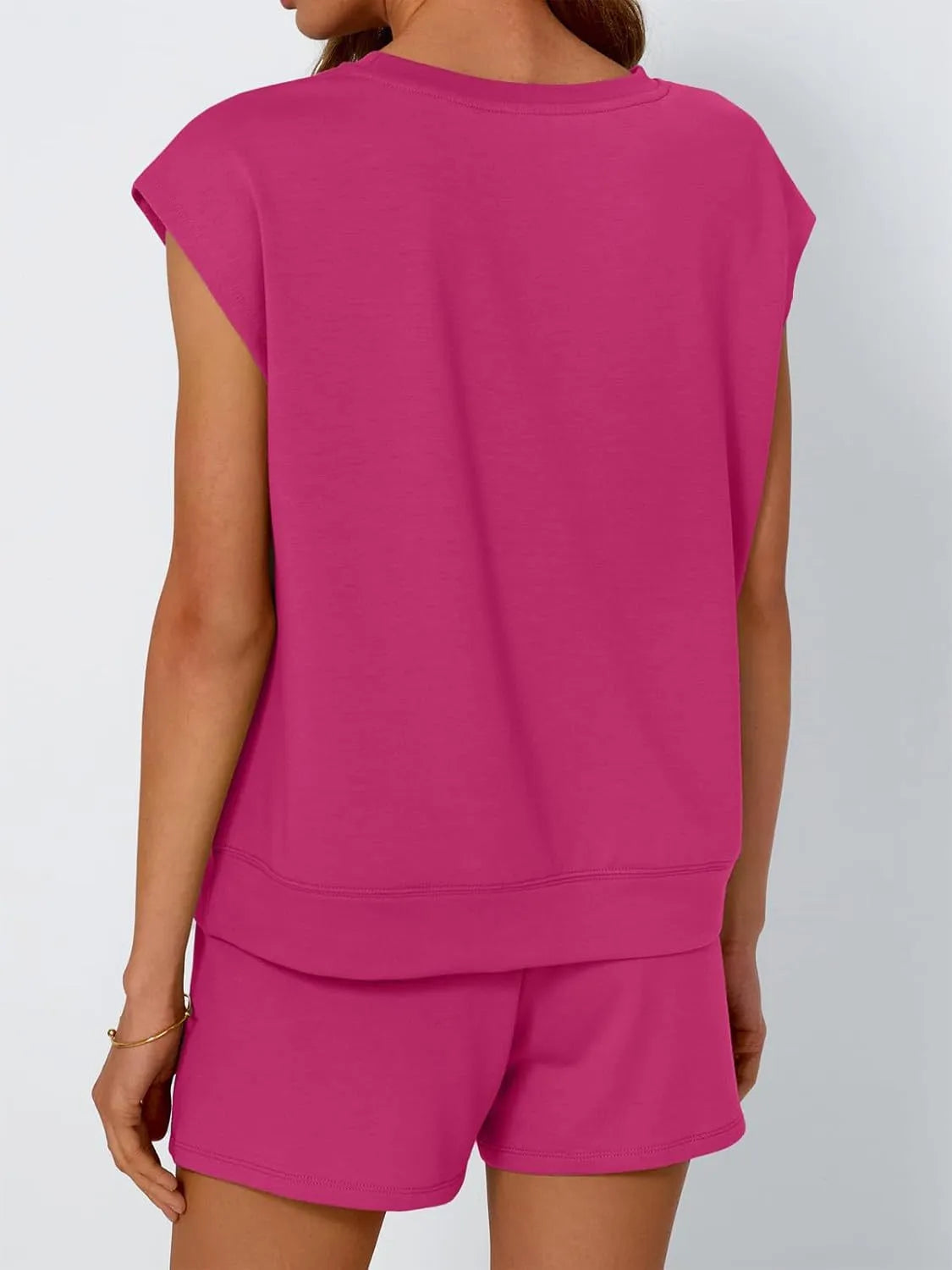 Outfit Set Round Neck Cap Short Sleeve Top and Shorts Set 9b0283b2-ca3e-4bb1-a839-6a5480bed4fd-Max-Origin Trendsi