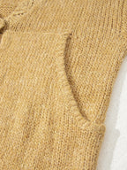 Women's Cardigan Camel Lantern Sleeve Scallop V Neck Buttoned Soft Acrylic Knit 9b0df36f1fcf41f59f5f3bee9132ed4d-Max-Origin Trendsi
