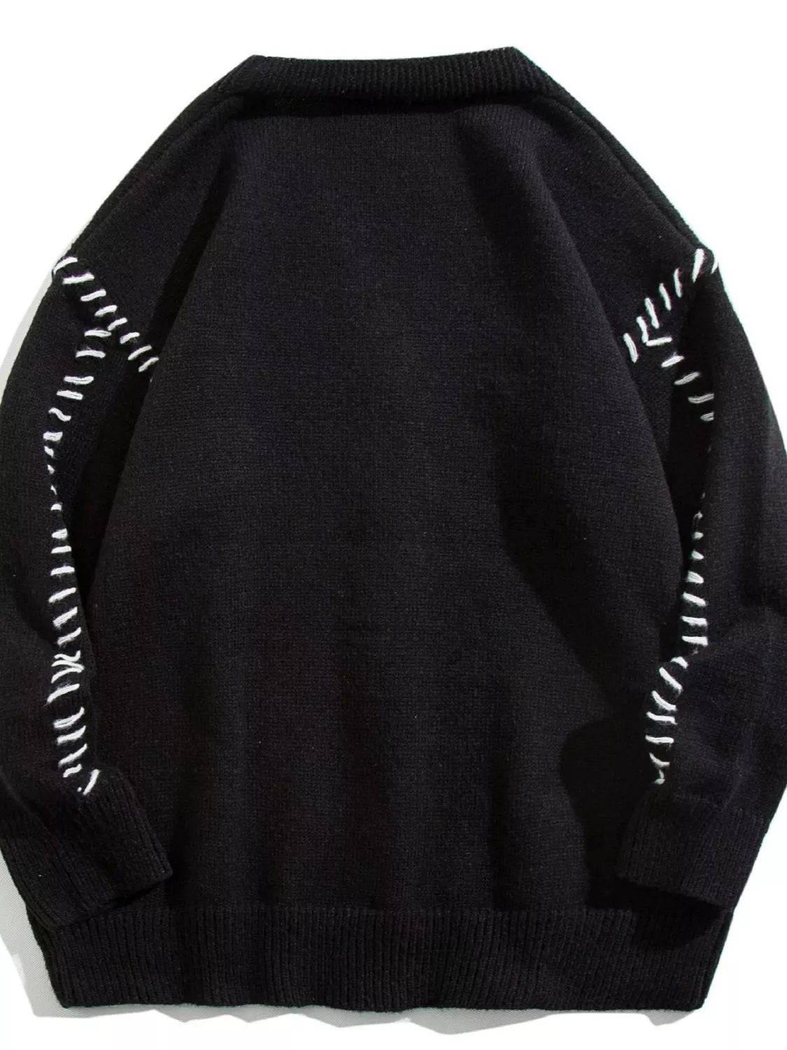 Men's Knit Cardigan V-Neck Ribbed Trim Bttoned Basic Style Plus Sizes