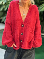 Women Cardigan Soft Acrylic Pocketed V-Neck Loose Button Up Long Sleeve 9b45d9a4-7a6b-4410-a3d7-c474f8d74392-Max Trendsi