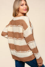 Haptics Striped Sweater Contrast Distressed Long Sleeve Pullover 9b61d927-e907-4d78-b350-6cb4937e6f85-Max Trendsi