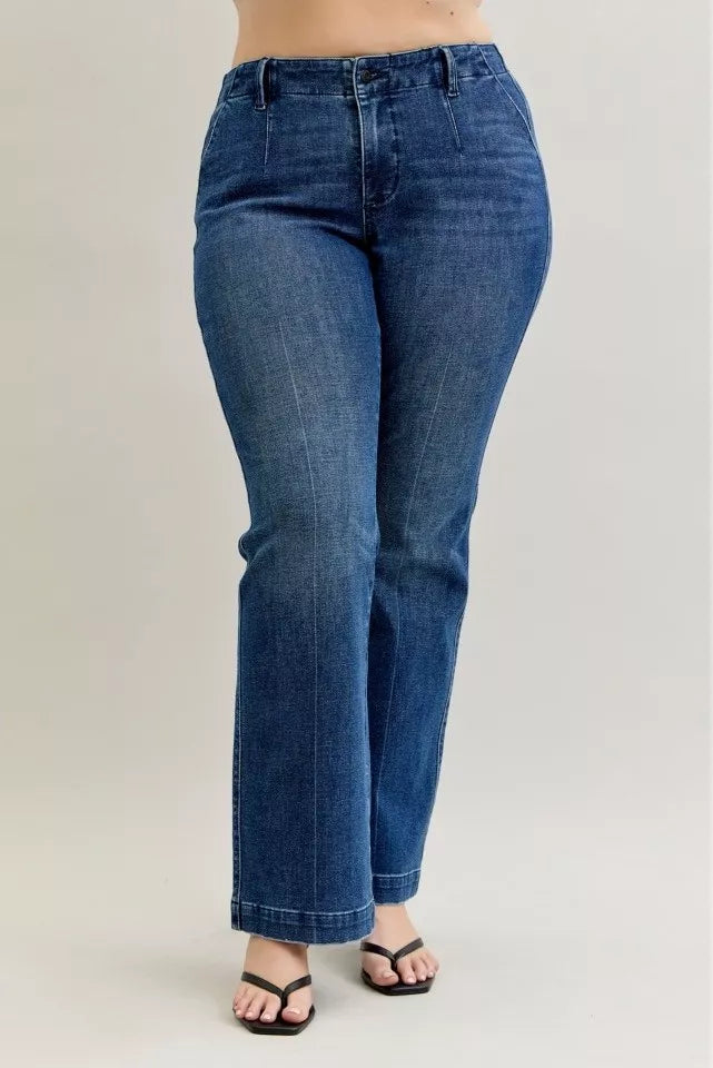 Judy Blue Bootcut Jeans Mid Rise with Welt Pockets Medium Wash Plus Sizes 9b69aa92-9921-4b9d-b962-b409edd8e9a9-Max-Origin Trendsi