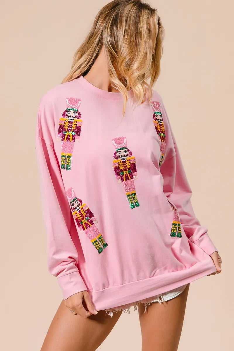 BiBi Sequin Nutcrackers Embroidery Christmas Sweatshirt 9b80390e80a94624908909feb7dcd64c-Max-Origin Trendsi