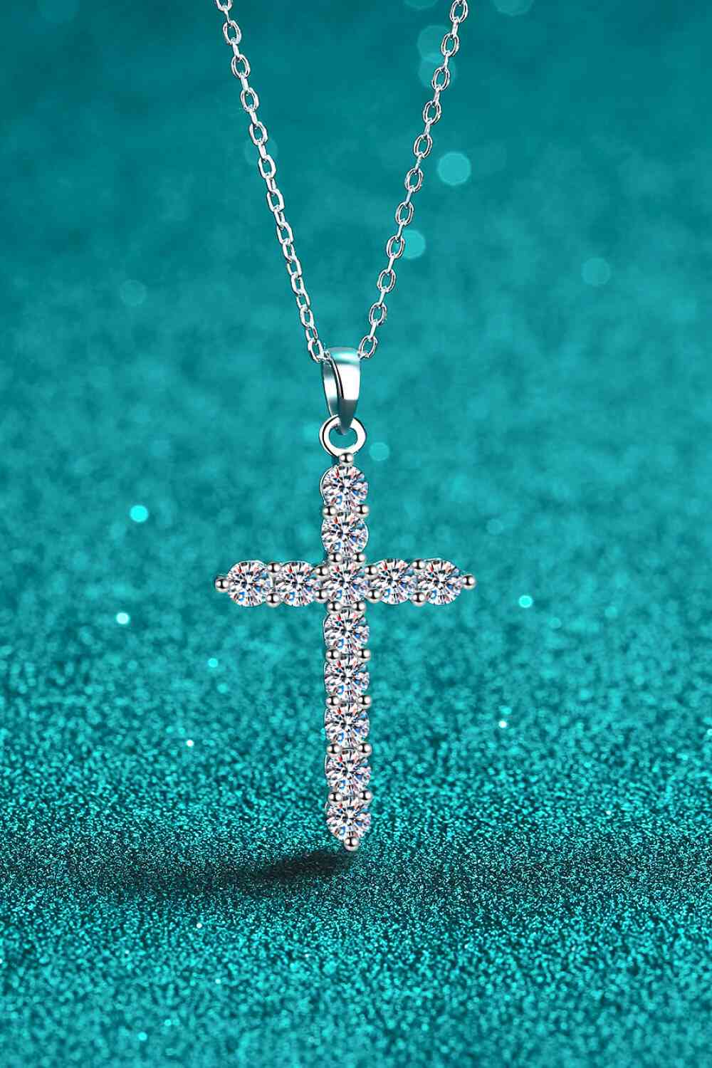 Adored Cross Moissanite Necklace 925 Sterling Silver Chain Pendant 9b89509016b24176900a75f73b241a63-Min Trendsi