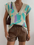 Sweater Vest Color Block V-Neck Knit Sleeveless Knitwear Top 9b9fb630-8d62-4c43-aa84-b63111adb7d3-Max Trendsi