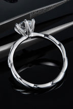 Murray Silver Ring 1 Carat Moissanite Stone 925 Sterling Platinum-plated with Box 9baa0d6f7554497d886f8262d08979f1-Max Trendsi