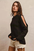 BiBi Twist Knitted Open Shoulder Sweater
