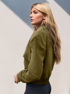 Leopard Cropped Women Jacket Baseball Collar Pocketed Snap Long Sleeve 9c6c25ad-77cc-4db3-9976-d58c01cb5f62-Max Trendsi