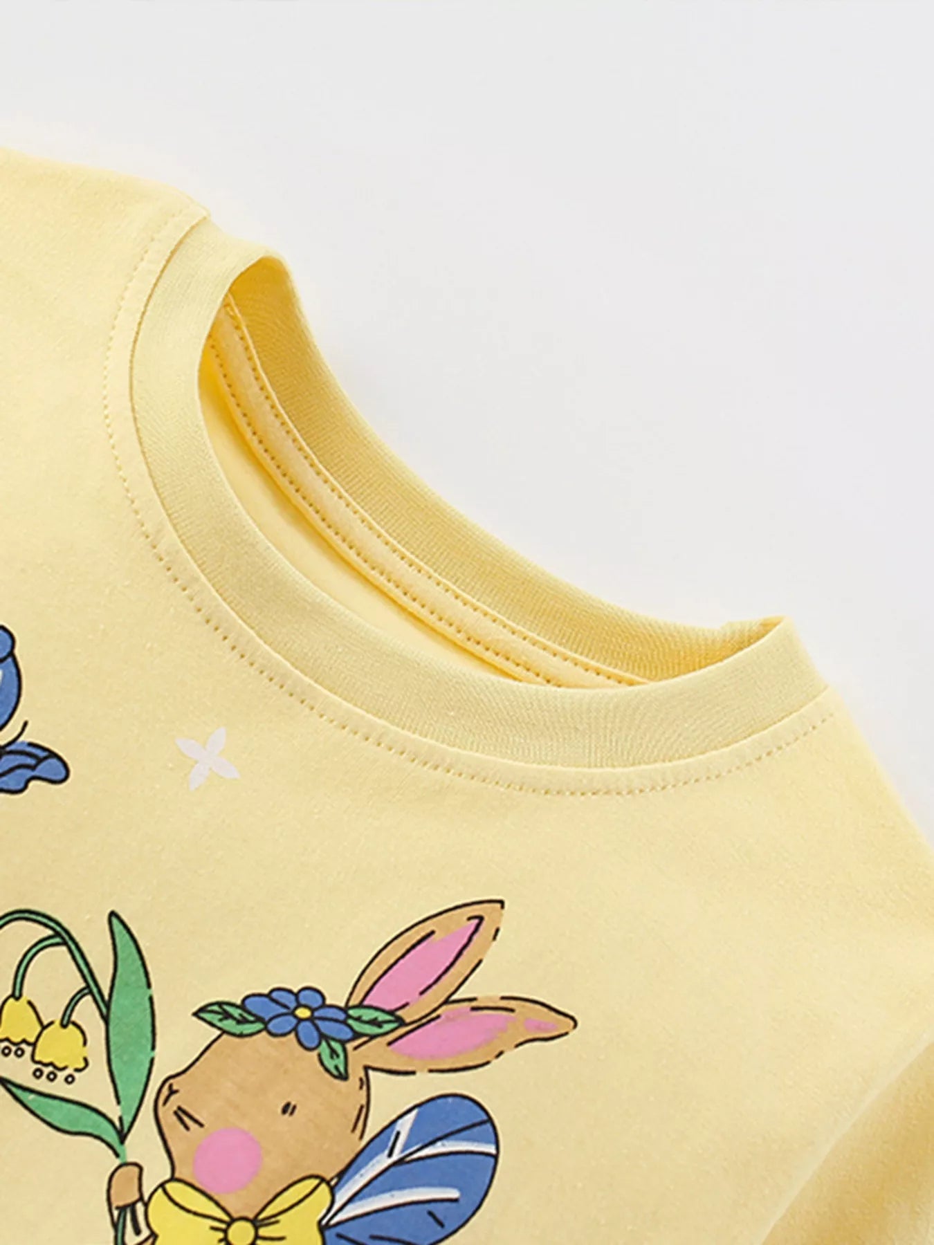 Girl's Set Yellow Cute Cartoon Bunny Long Sleeve Top and Pants for Children 9c6d530021c44b0e80bbd3a321aeef3e-Max-Origin Trendsi