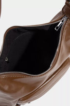 Fame Accessories Women's Shoulder Bag Brown Glossy Faux Leather Handbag 9ca2ab0b02b9435ca441fde61d377f01-Max-Origin Trendsi