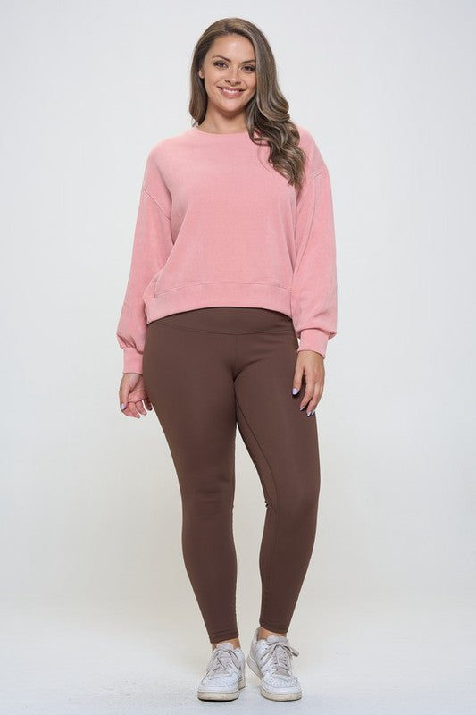 Yelete USA Leggings Coffee Brown Full Size Fleece Lined High Waisted Pants 9ce8c275-eeda-4c1a-a835-4b724696656a-Max Trendsi