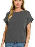 Zenana Raised Rib Cap Sleeve Top