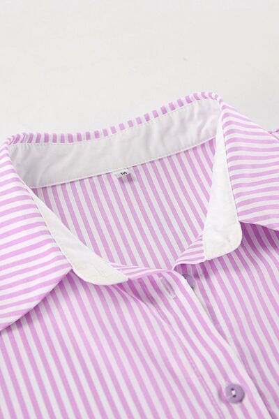 Striped Pink Shirt Women's Collared Patch Pocket Long Sleeve Casual Top 9d169519-43cd-44f9-89ae-08541c769fe9-Min Trendsi