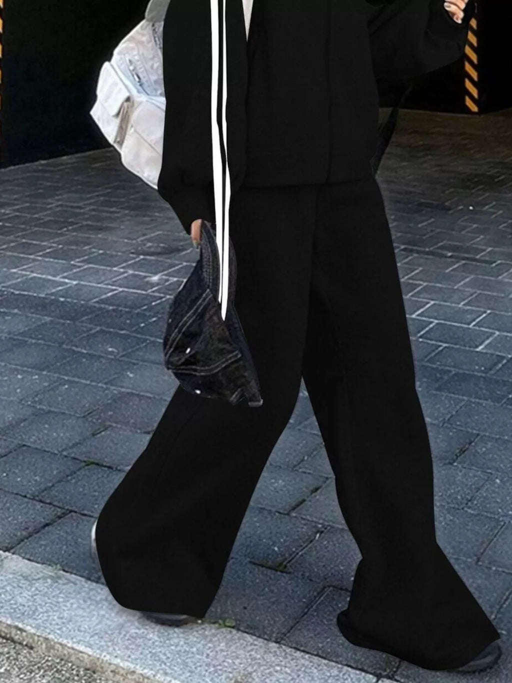 Womens Activewear Set Casual Zip Up Hoodie Side Striped and Pants 2 Pcs 9d240870-51c3-4806-a9ae-18d569659900-Max-Origin Trendsi