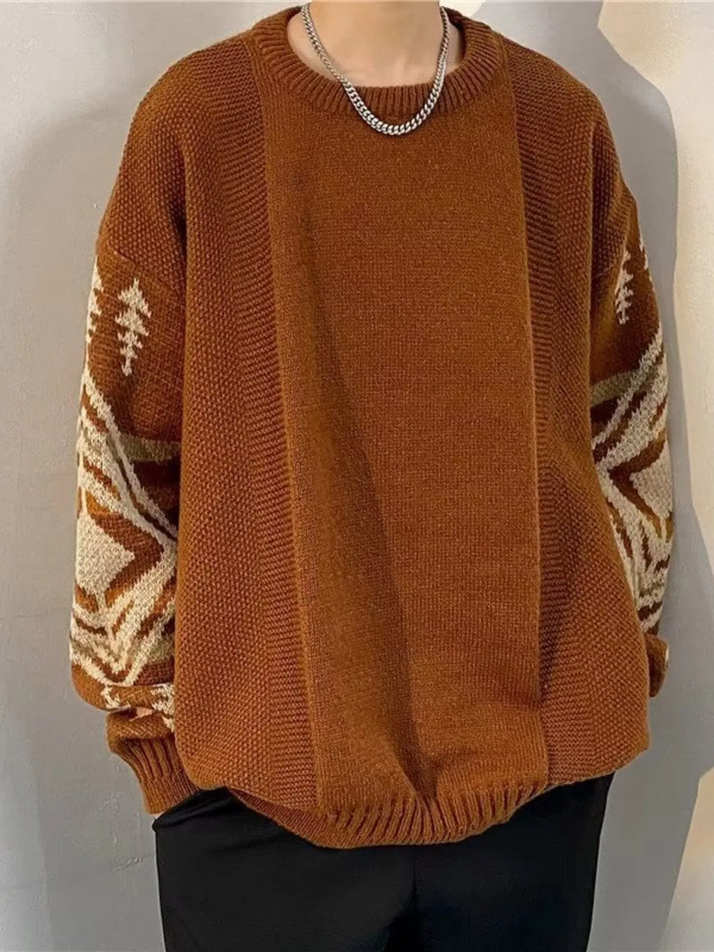 Men's Sweater Knit Ethnic Pattern Oversized Pullover Plus Sizes 9d648dc196364511846117932b1b09cc-Max-Origin Trendsi