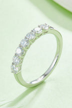 Murray Silver Ring Moissanite Stone Half-Eternity Platinum-Plated 925 sterling Silver 9d69c5cc9b37455dbf63db53aea34d8b-Max Trendsi