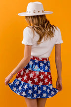 BiBi Sequin Skirt American Flag Theme Star Tiered Short Layered 9d7ef56363154a70ab035cf38a4147c3-Max-Origin Trendsi