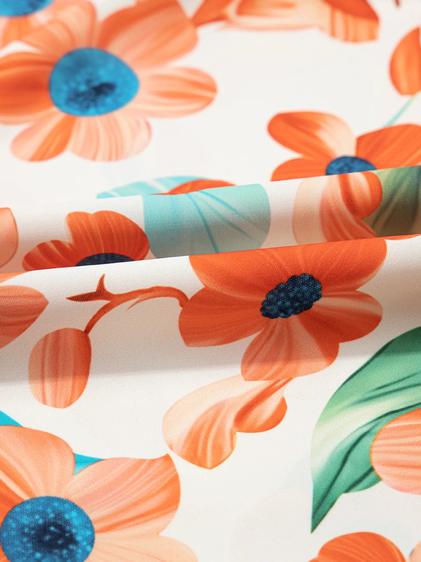 Mini Floral Dress Contrast Trim Split Neck Puff Short Sleeve Tiered 9d81cc99825c42d1accce9dd97d8c1bc-Max-Origin Trendsi