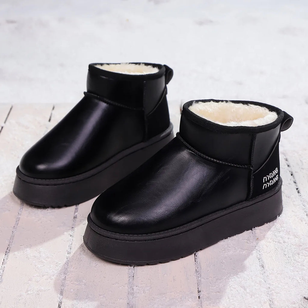 Women's Ankle Boots Pu Leather Faux-Fur Platform Flats 9d85fcb6058749cab70acfa27236e856-Max-Origin Trendsi