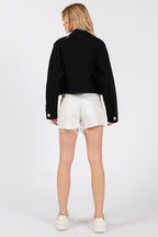 Bytos USA Denim Jacket Black Cropped Women Cotton with Patch Pockets 9d8cc19a-3d51-4eb1-a7ec-c0258b88c456-Max Trendsi