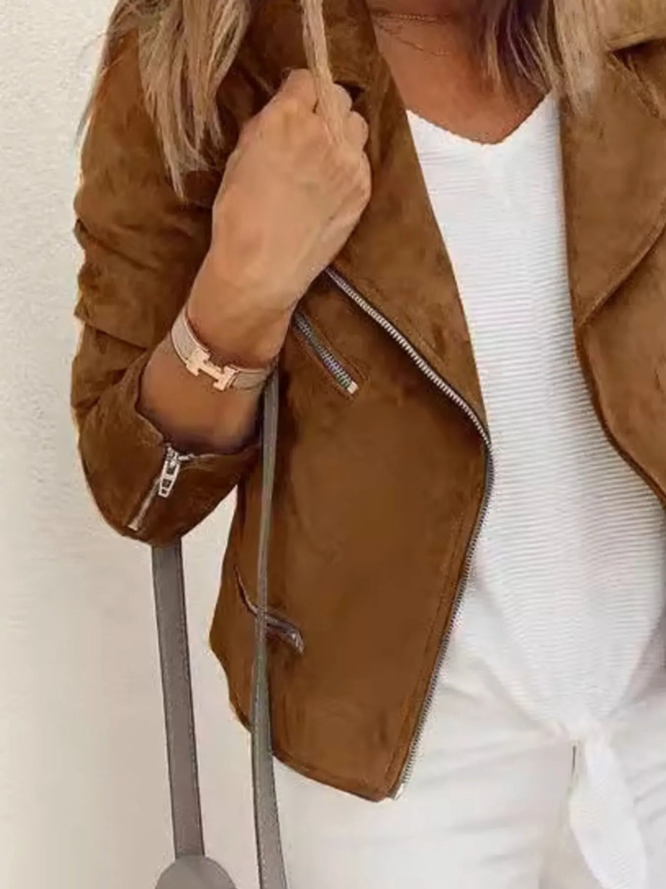 Women's Jacket Faux Suede Zip Up Long Sleeve Outwear 9d925f7f-665e-46bf-9474-edb30fd961b0-Max-Origin Trendsi