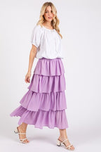 Mittoshop Ruffle Layer Midi Skirt Chiffon Lavender with Elastic Waist Lavender 9dca7266-0094-4f64-84f1-0137a0629635-Min Trendsi
