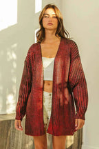 BiBi Metallic Knit V-neck Open Sweater Cardigan