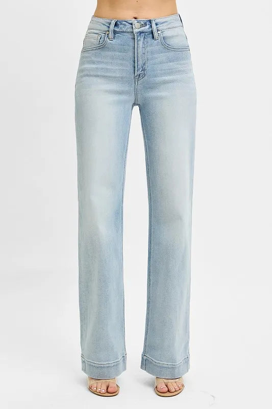 RISEN Straight Jeans High Rise Light Blue Washed Basic Style LIGHT 9e0b0718938546ada53d14938e92d5e1-Max-Origin Trendsi