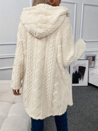 Fuzzy Hooded Coat Button Down Cable Knit Long Sleeve Outwear 9e13f707-4a75-411b-8bc5-161e72c179f5-Max Trendsi